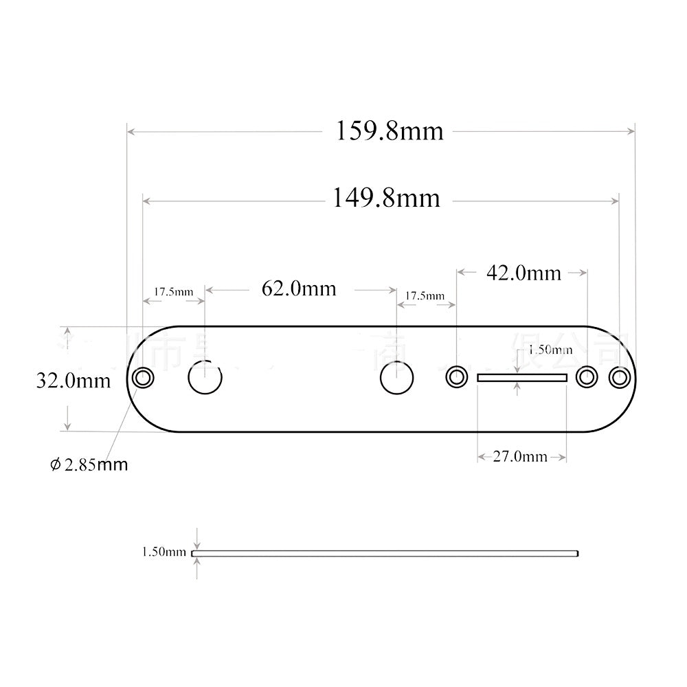 Metal Electric Guitar Control Plate with Diameter Pot Holes Tele Guitar CTS Pots