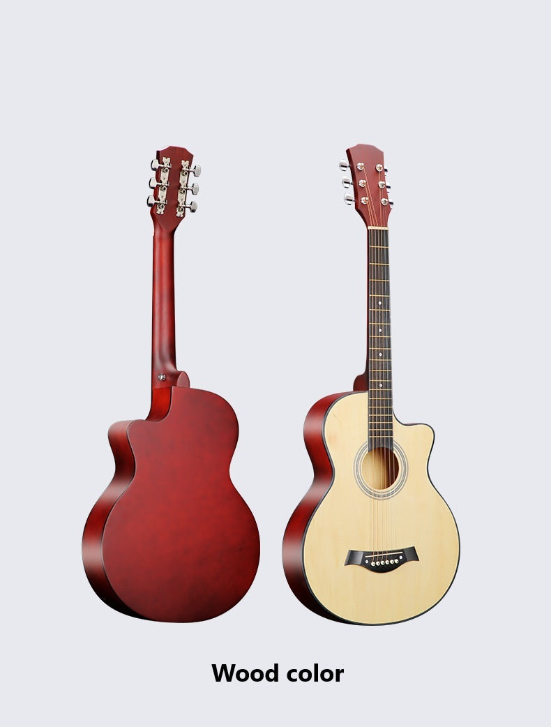 38” Inch D-Style Entry-Level Full-Size Wooden Folk Acoustic Guitar Cutaway AU