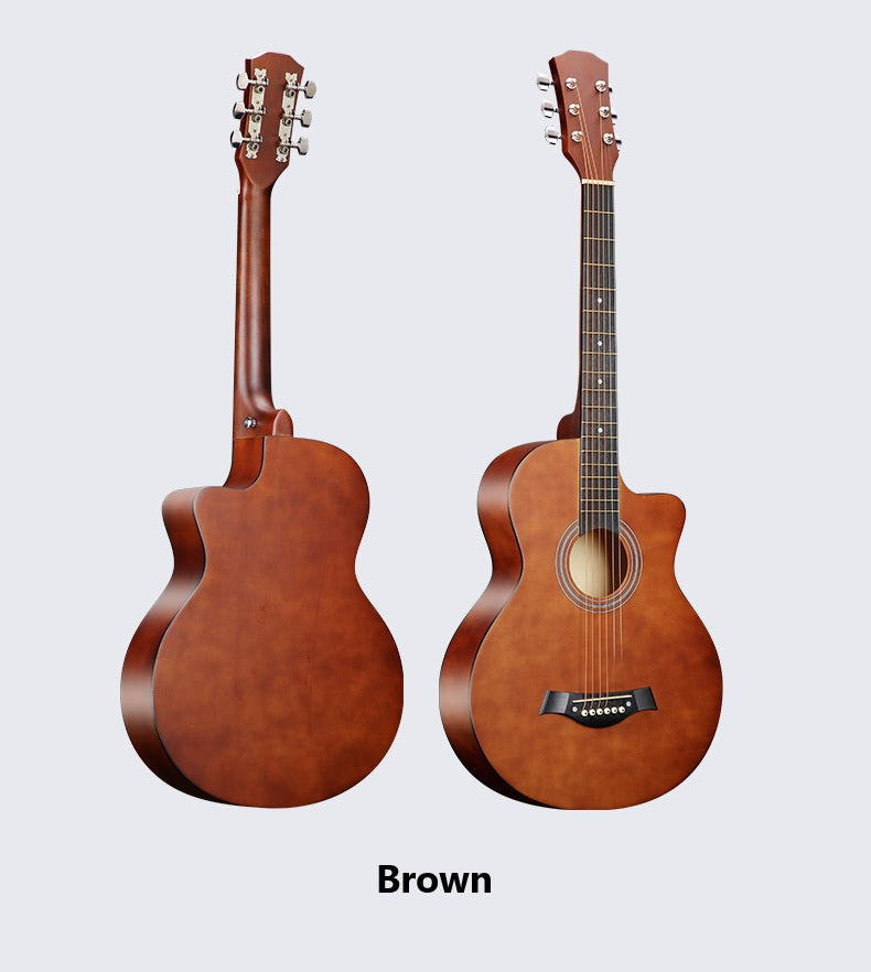 38” Inch D-Style Entry-Level Full-Size Wooden Folk Acoustic Guitar Cutaway AU