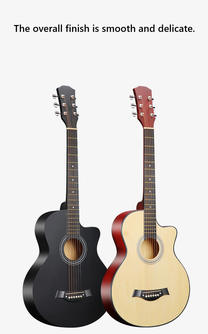 38” Inch D-Style Entry-Level Full-Size Wooden Folk Acoustic Guitar Cutaway AU