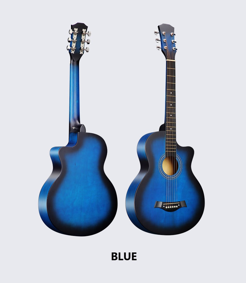 38” Inch D-Style Entry-Level Full-Size Wooden Folk Acoustic Guitar Cutaway AU