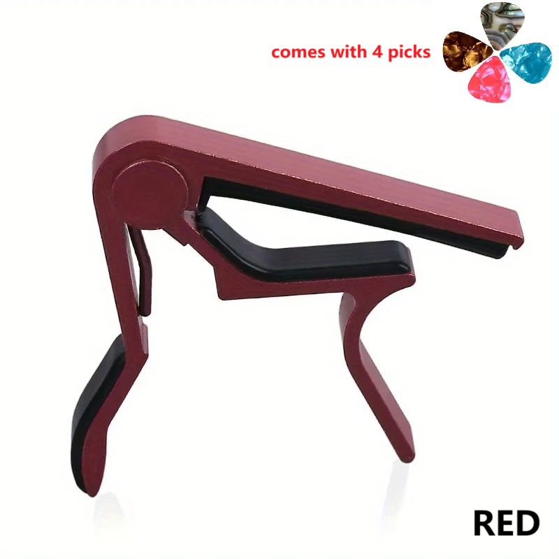 Guitar Capo Folk Electric Wood Guitar Ukulele Bass Banjo Accessories with 4picks