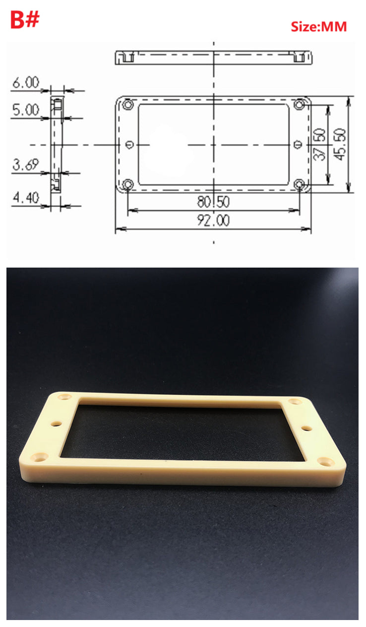 2pcs Humbucker Pickup Ring Curved/Flat Base Pickup Frame Epiphone LP Guitar AU