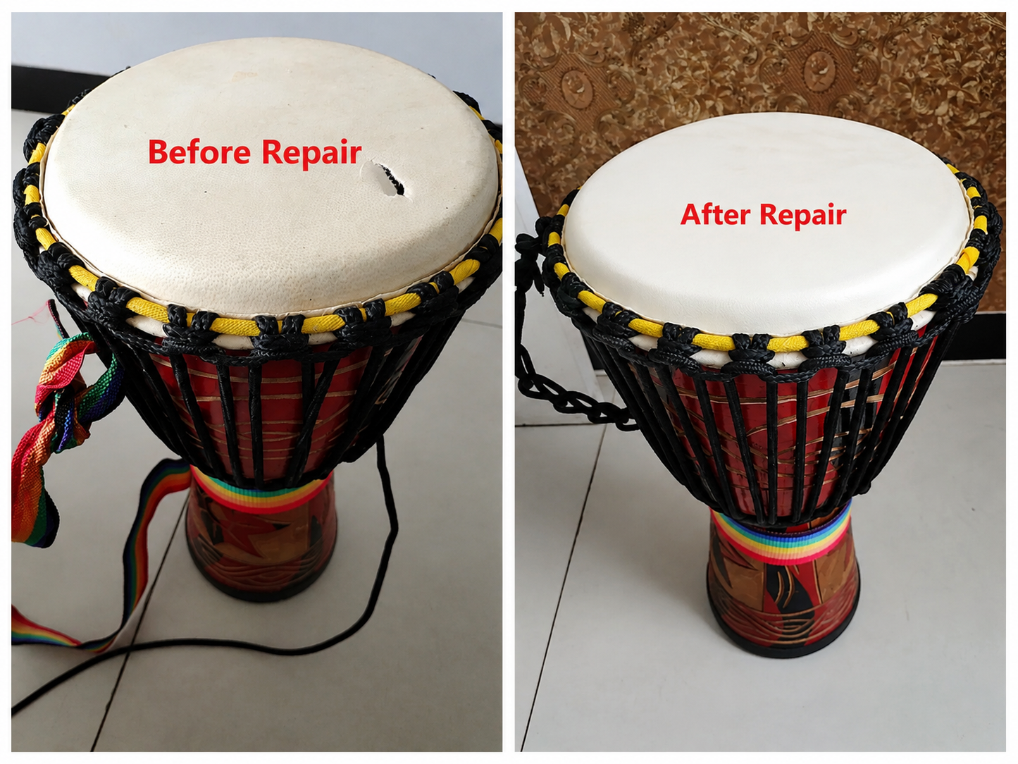 Genuine Goat Skin Drum Head DIY Replacement 14/20/30/40/50cm Bongo Shamanic Drum