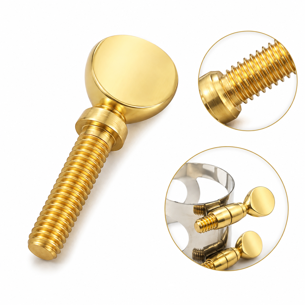 Universal Saxophone Clarinet Mouthpiece Ligature Thumb Screw Replacement Brass Screw