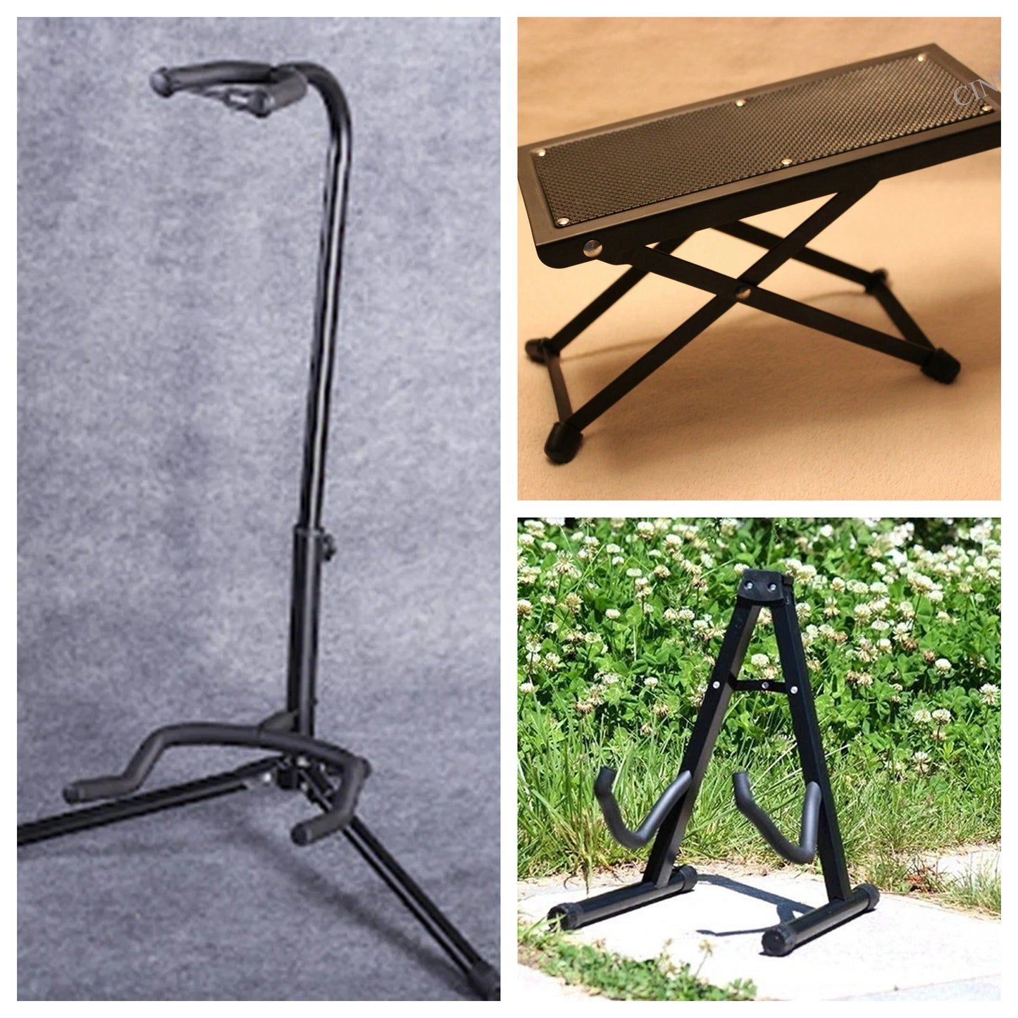 2 X Guitar Stand + 1 X Guitarists Footstool