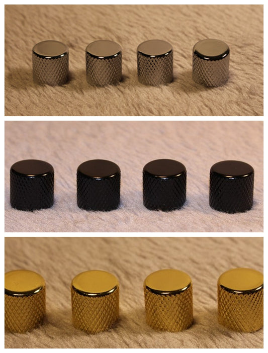 Metal Flat Guitar Knobs Volume Tone Control Tele Bass Metric Split Shaft Pot AU