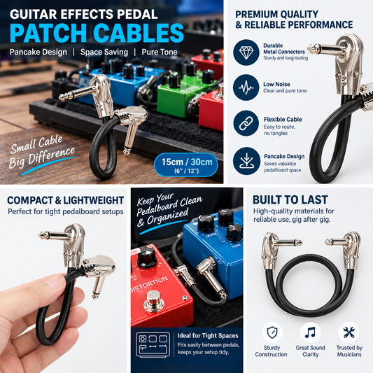 15/30cm Guitar Effects Pedal Patch Jumper Cables Pancake Audio Cables silver AU