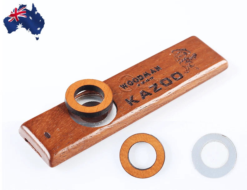 Wood Kazoo Instrument Ukulele Guitar Partner Wood Harmonica Playing Kid Gift NEW