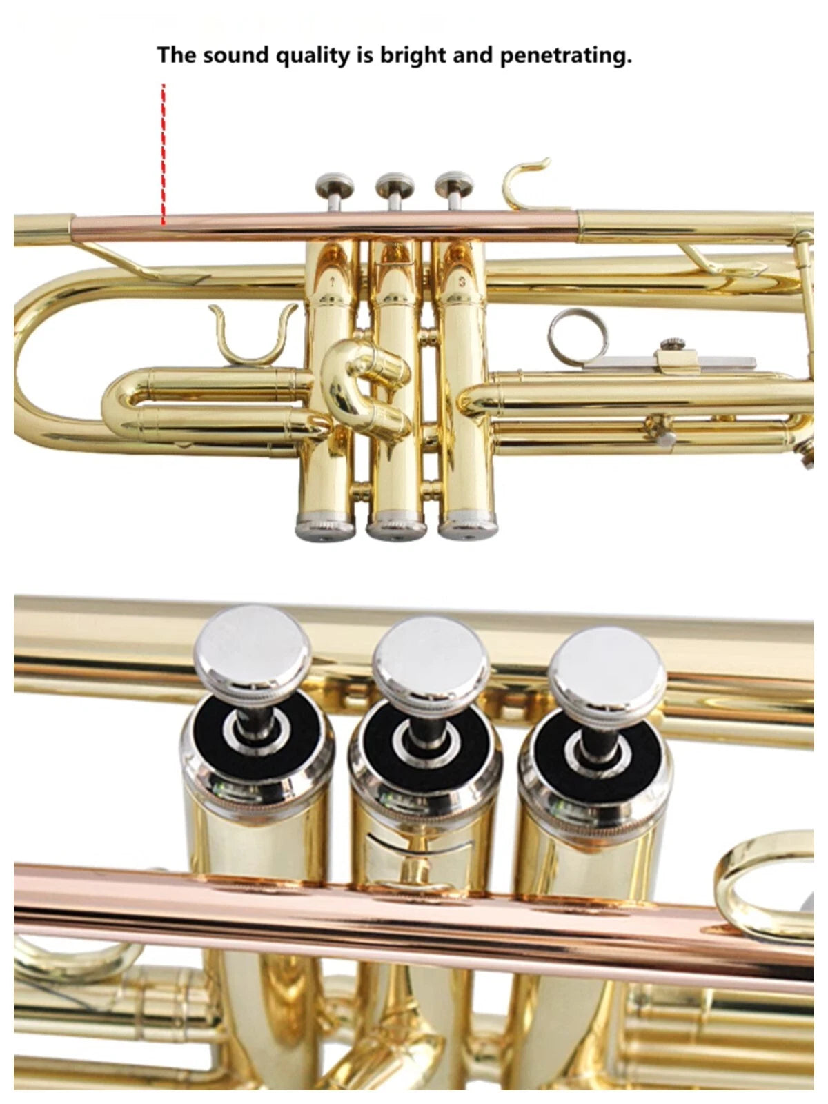 NEW TRUMPET Bb GOLD WITH CASE SCHOOL STUDENT BEST QUALITY Brass instruments AU