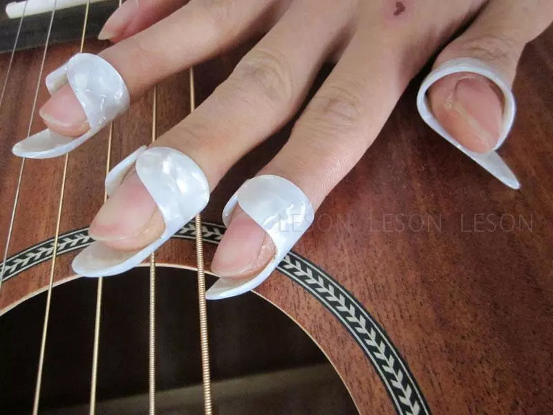 1 Thumb+3 Finger Nail Guitar Picks Plectrum colorful bass Banjo Ukulele AU