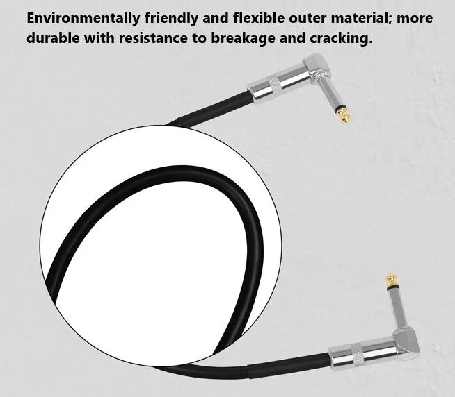 6.35mm Guitar Effects Pedal Patch Jumper Cables Double Elbow Audio Cables15/30cm