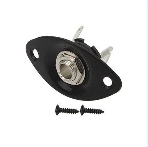 Electric Guitar Jack Output Input Socket with Oval Style Plate With Screws