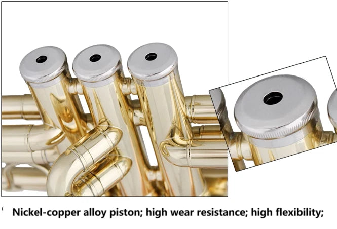 NEW TRUMPET Bb GOLD WITH CASE SCHOOL STUDENT BEST QUALITY Brass instruments AU