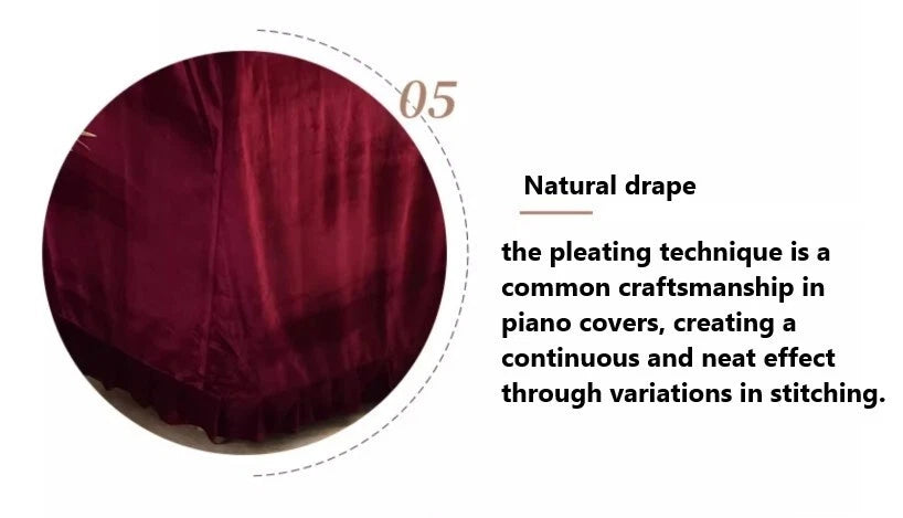 Classic Nostalgic Style Piano Cover Velvet Half-Cover Dustproof Protection
