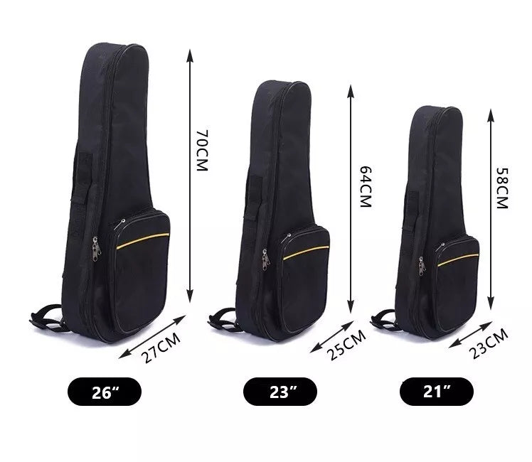 21/23/26 inch Ukulele Bag Soft Carry Case Backpack Handbag Travel Performance