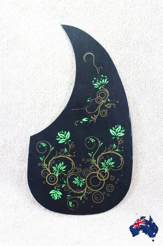 Comma Shaped Acoustic Guitar Self Adhesive guard Scratch Plate Folk green patter