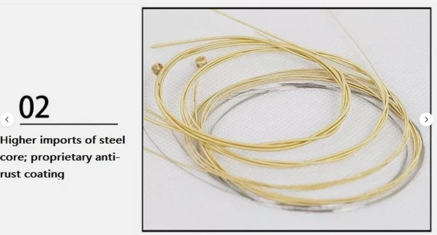 2 SET CAYE AW635 Phosphor Bronze Custom Light Acoustic Guitar Strings 12/54