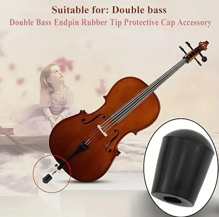 3/5pcs Double Bass Tailpiece End Cap Anti-Slip Universal Black Rubber Pad