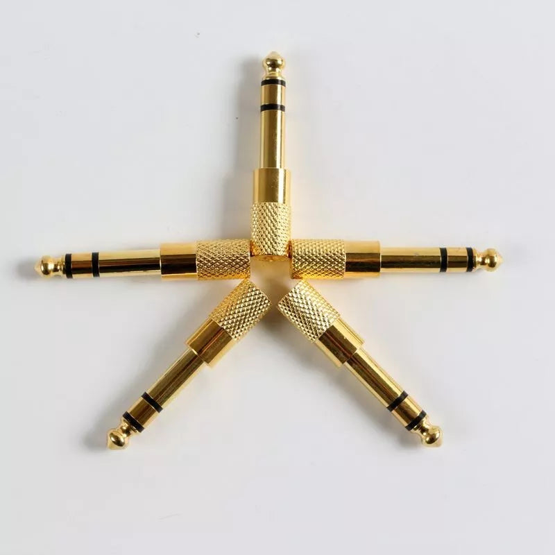 1-20 PCS PREMIUM 6.5mm Male to 3.5mm Female Aux Adapter Gold Headphone Audio AU