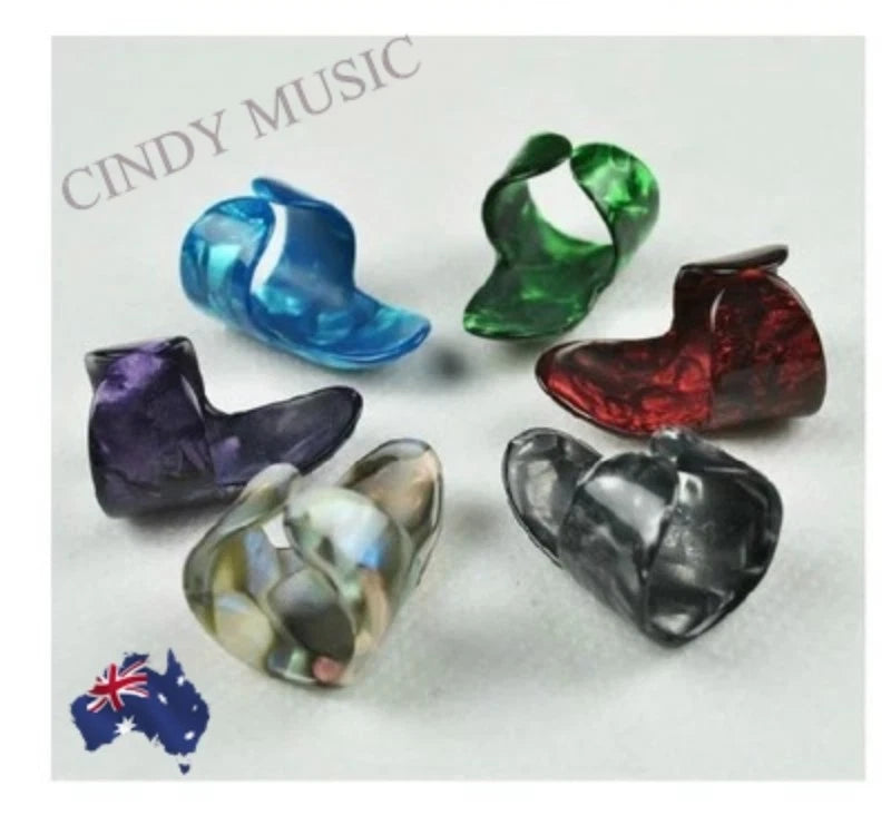 2PC Finger Acoustic Nail Celluloid Guitar Banjo Thumb Picks Plectrum Accessories