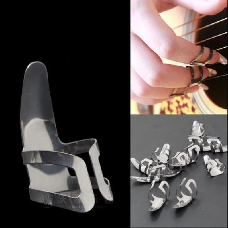 1Pc Metal Acoustic Guitar Picks Banjo Ukulele Finger Nail Picks Adjustable