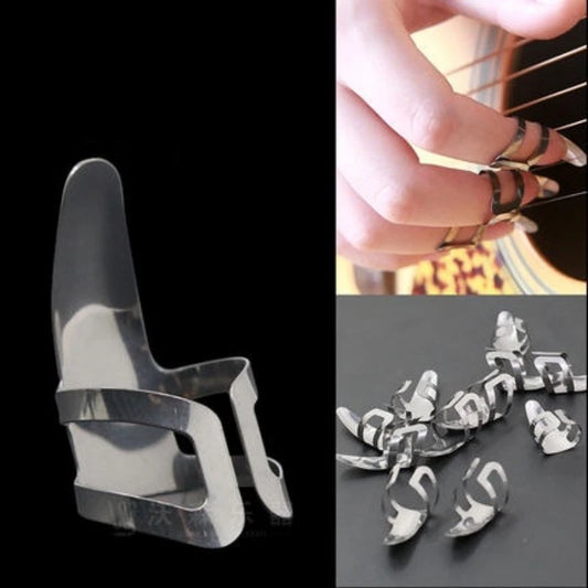 1Pc Metal Acoustic Guitar Picks Banjo Ukulele Finger Nail Picks Adjustable