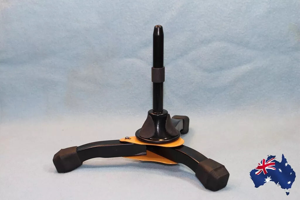 Foldable Metal Triangle Clarinet Flute Oboe Stand Yellow Base Wind Instrument AU