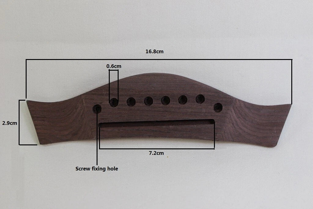 Wood Guitar Bridge for 6 String Acoustic Guitar Replacement Parts