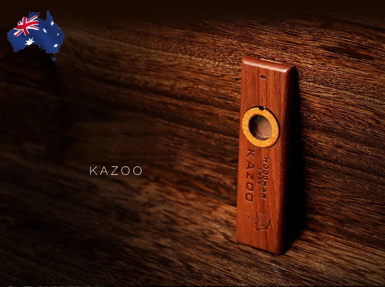 Wood Kazoo Instrument Ukulele Guitar Partner Wood Harmonica Playing Kid Gift NEW
