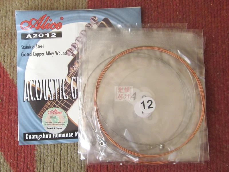 12-Pack Bronze Acoustic Guitar Strings Set Clear Dynamic Sound Copper Alloy