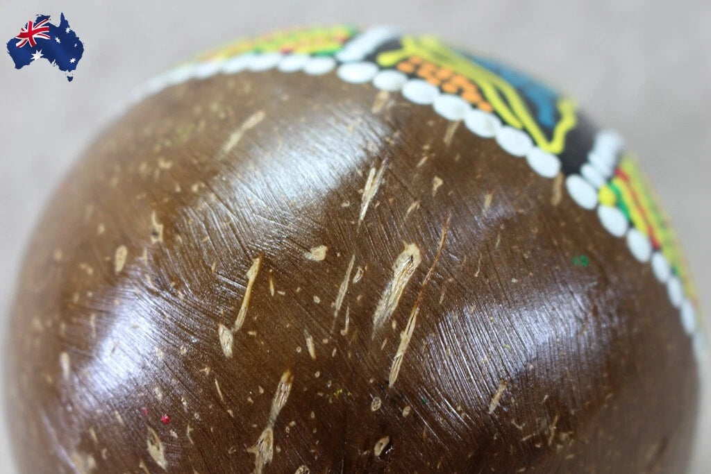 2pcs natural coconut shell maracas Indonesia hand painted Tropical Party Percussion