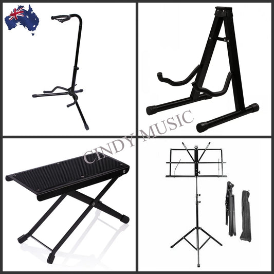 2PCS Guitar Stand + 1PCS Music Sheet Stand + 1PCS Guitarists Footstool