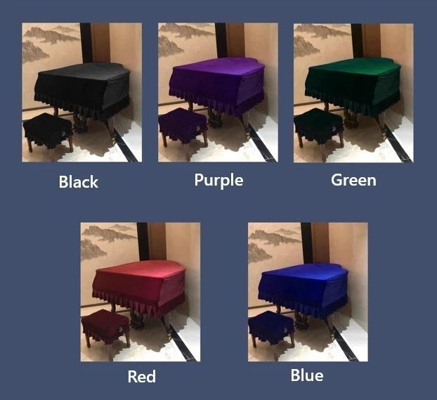Thicken Velvet Grand Piano Cover Pleuche Bordered Dust Full Protective Cover AU