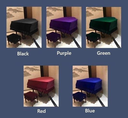 Thicken Velvet Grand Piano Cover Pleuche Bordered Dust Full Protective Cover AU