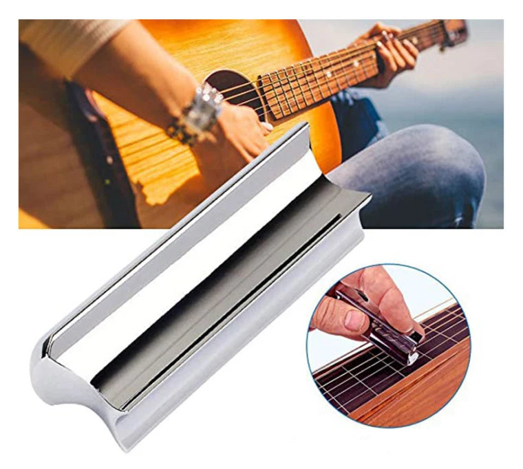 Solid Hawaiian Guitar Slide Tonebar Lap Steel Metal Electric Guitar Accessory silver