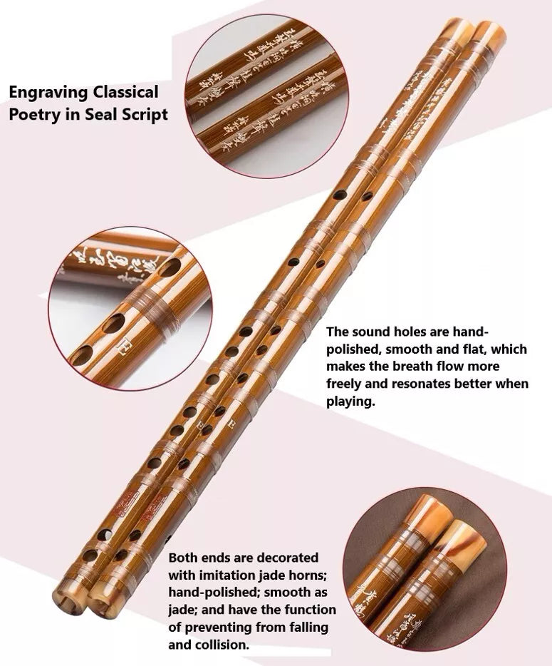 Professional 5pcs set Bamboo Dizi Flute Traditional Flute Musical Instruments AU