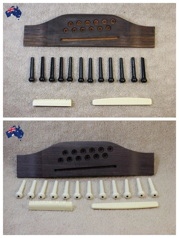 12 Strings Acoustic Guitar Wood Guitar Bridge+Bridge Saddle+Nut+Pins