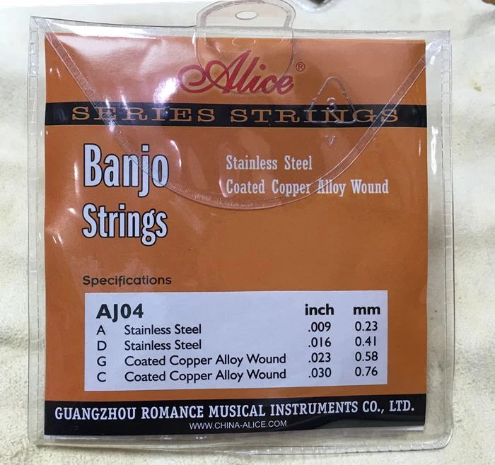 Banjo Strings Stainless Steel Coated Copper Alloy Wound 4 String Set