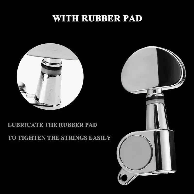 Fully Enclosed Guitar String Tuning Peg Key Tuner Folk Semi-Circle Machine Heads AU