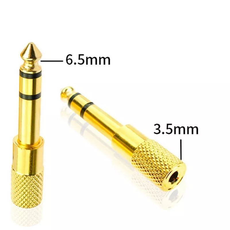 1-20 PCS PREMIUM 6.5mm Male to 3.5mm Female Aux Adapter Gold Headphone Audio AU