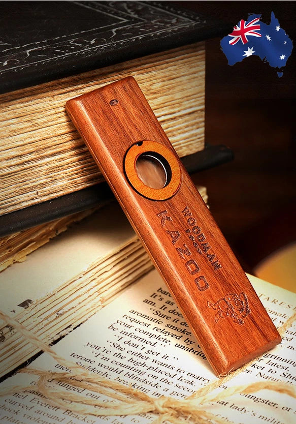 Wood Kazoo Instrument Ukulele Guitar Partner Wood Harmonica Playing Kid Gift NEW