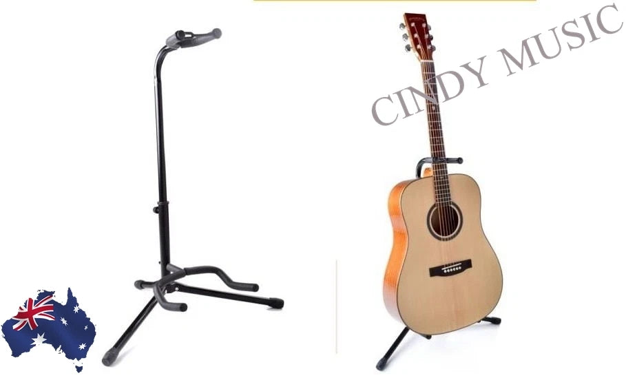 Upgraded Electric Acoustic Bass Tripod Folding Guitar Stand Floor Rack GigHolder