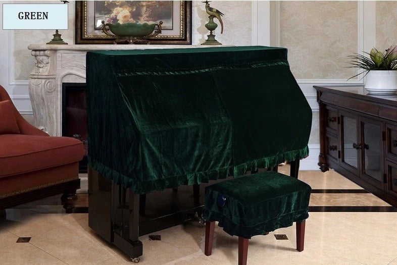 Classic Nostalgic Style Piano Cover Velvet Half-Cover Dustproof Protection