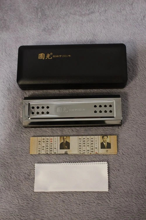 24-Hole Double-Sided Tremolo Harmonica Dual Key C/G Blues Classical Instrument