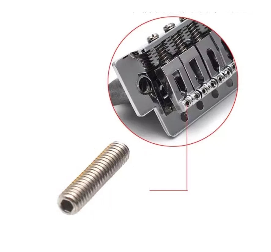 12Pcs Silver Metric M3x10mm ST/TL Steel Guitar Bridge Saddle Height Screws DIY