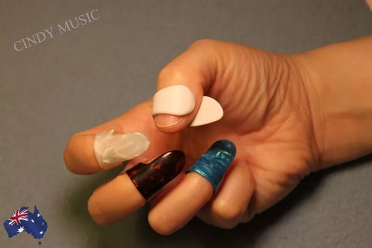 1 Thumb+3 Finger Nail Guitar Picks Plectrum colorful bass Banjo Ukulele AU