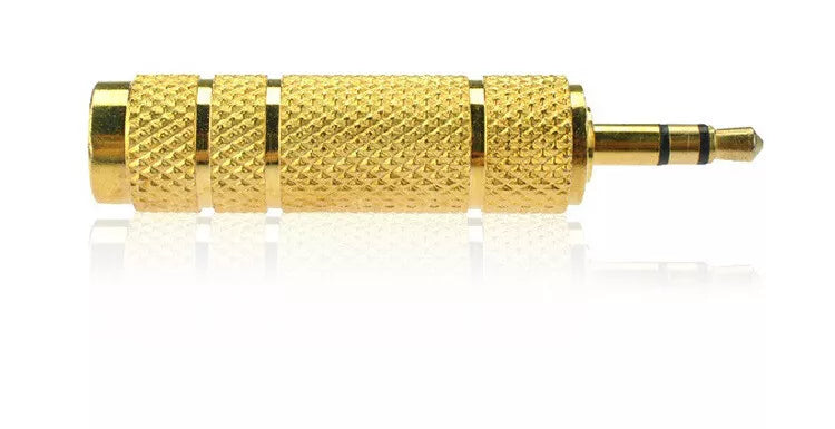 1-20 PCS PREMIUM 3.5mm Male to 6.5mm Female Aux Adapter Gold Headphone Audio AU