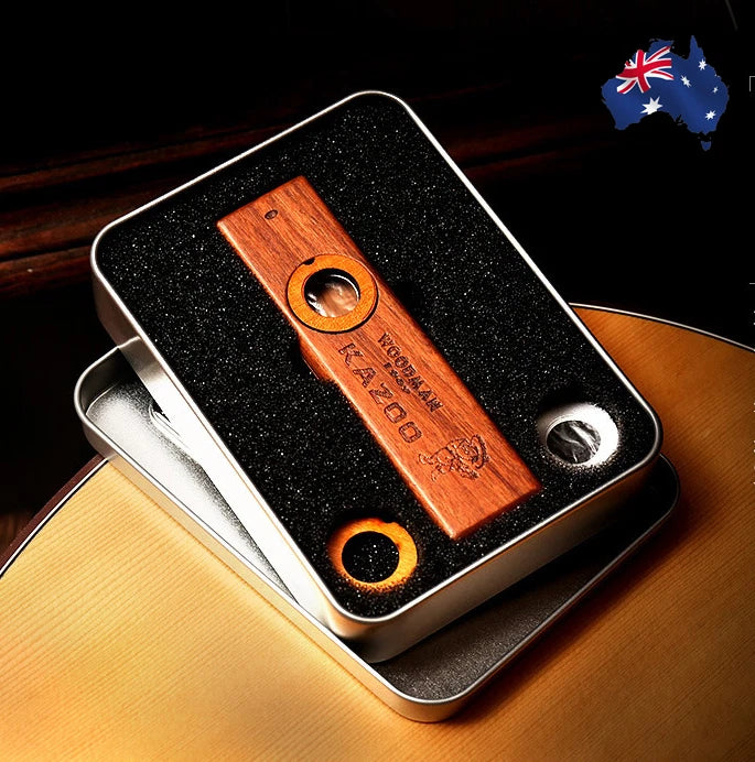 Wood Kazoo Instrument Ukulele Guitar Partner Wood Harmonica Playing Kid Gift NEW