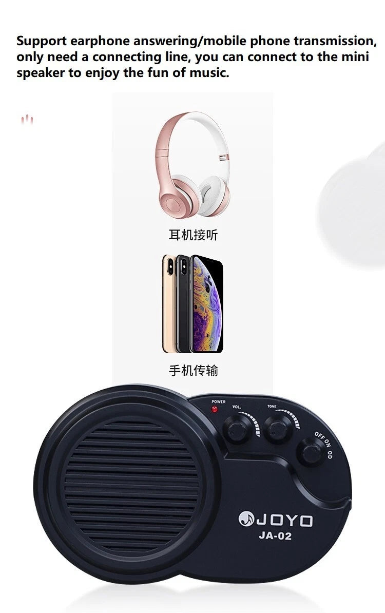 Guitar Mini Amplifier Headphone Clean Distortion with Earphone 3.5mm Interface